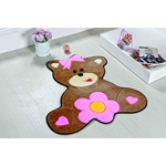 Ficha técnica e caractérísticas do produto Tapete Formato Baby Antiderrapante Urso Baby Rosa