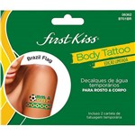 Ficha técnica e caractérísticas do produto Tatuagem para Rosto e Corpo Temporária First Kiss Bandeira do Brasil