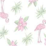 Ficha técnica e caractérísticas do produto Tecido Estampado para Patchwork - Coleção Flamingo com Flores Fundo Branco (0,50x1,40)
