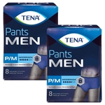 Ficha técnica e caractérísticas do produto Tena pants men roupa calça íntima masculina para incontinência urinária moderada 16unid tamanho p/m