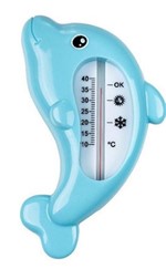 Ficha técnica e caractérísticas do produto Termômetro para Banheira Golfinho Azul - Kababy