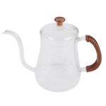 Ficha técnica e caractérísticas do produto Thickened Glass Gooseneck Kettle Tea Pour Over Kettle Coffee Dripper 600ML