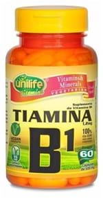 Ficha técnica e caractérísticas do produto Tiamina Vitamina B1 Unilife - 60 Cápsulas de 500Mg