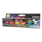 Ficha técnica e caractérísticas do produto Tinta Acrílica Nature Neon Kit com 6 Cores 10 Ml Acrilex