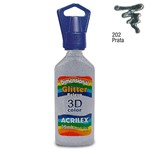 Ficha técnica e caractérísticas do produto Tinta Dimensional Glitter 35ml 3D Relevo Prata Acrilex 202