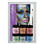Ficha técnica e caractérísticas do produto Tinta Facial Color Make Líquida Metálica 06 Potes e Pincel