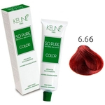 Tinta Keune So Pure 60ml - Cor 6.66 - Louro Escuro Vermelho Intenso (Cereja)
