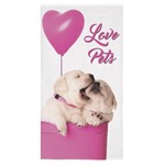 Ficha técnica e caractérísticas do produto Toalha Aveludada Transfer Pet Love Lepper 75cmx140cm Rosa