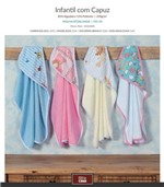 Ficha técnica e caractérísticas do produto Toalha Baby com Capuz em Malha Estampada - Cores Rosa e Azul - Bene Casa Baby