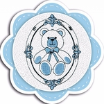 Ficha técnica e caractérísticas do produto Toalha Capuz Bordada Kinder Urso azul