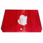 Toalha de Banho Appel Bordada Noel Natal 68cmx1,35cm Vermelho