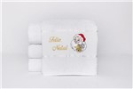 Toalha de Banho Bordada Natal Branco - Feliz Natal Papai Noel - Garmisch