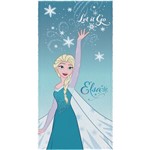 Toalha de Banho Lepper Frozen Elsa Azul Felpuda