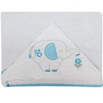Toalha de Banho Forrada com Capuz Elefante Azul - Fisher-Price