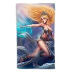 Ficha técnica e caractérísticas do produto Toalha de Banho League Of Legends Janna Fúria da Tempestade Portrait 135x70cm - Azul