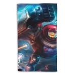 Ficha técnica e caractérísticas do produto Toalha de Banho League Of Legends Riot Blitzcrank Portrait 135x70cm - Azul