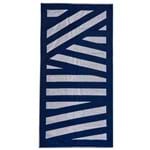 Ficha técnica e caractérísticas do produto Toalha de Praia Aveludada Estampada Stripes Azul Dark Stripes Azul Dark