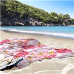 Toalha de Praia / Banho Flamingos Pink Poá - Love Decor
