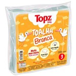Ficha técnica e caractérísticas do produto Toalha Fralda de Pano Branca Topz Baby Pacote com 3 Unidades