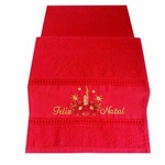 Ficha técnica e caractérísticas do produto Toalha Lavabo Garmisch Bordada Feliz Natal Vermelha