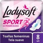 Toallas Femeninas Ladysoft 8 Unid, Sport Ultra/Delgada Con Alas