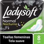Ficha técnica e caractérísticas do produto Toallas Femeninas Nocturna Ladysoft Normal Tela Suave Talla Única 8 Unid.