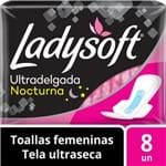 Ficha técnica e caractérísticas do produto Toallas Femeninas Nocturna Ladysoft Ultradelgada Tela Ultraseca Talla Única 8 Unid.