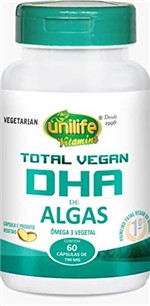 Ficha técnica e caractérísticas do produto Total Vegan Dha (700mg) 60 Cápsulas Vegetarianas - Unilife