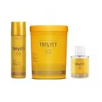 Ficha técnica e caractérísticas do produto Trivitt Shampoo 250ml, Máscara 1kg E Reparador Pontas