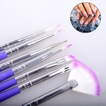 Ficha técnica e caractérísticas do produto 7 pcs / set Pintura Nails Pen Brushes Decorações Nail Art Gel UV polonês jogo de escova Nail tools kit