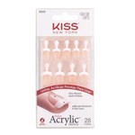 Ficha técnica e caractérísticas do produto Unhas Postiças Acrylic French Curto Power Play Kiss New York