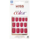 Ficha técnica e caractérísticas do produto Unhas Postiças Kiss New York Salon Color Curto Cor Angel