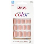 Ficha técnica e caractérísticas do produto Unhas Postiças Kiss New York Salon Color Curto Cor Bonita