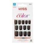 Ficha técnica e caractérísticas do produto Unhas Postiças Kiss New York Salon Color Tamanho Curto KSC51 Ref 67714 com 28 Unidades