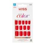 Ficha técnica e caractérísticas do produto Unhas Postiças Kiss New York Salon Color Tamanho Curto KSCO2 Ref 67358 com 28 Unidades