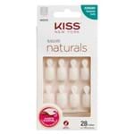 Ficha técnica e caractérísticas do produto Unhas Postiças Kiss NY - Salon Natural Curto Quadrado com Aba 1 Un