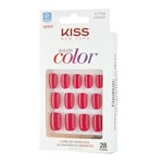 Ficha técnica e caractérísticas do produto Unhas Postiças Salon Color Curto Kiss New York Angel