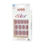 Ficha técnica e caractérísticas do produto Unhas Postiças Salon Color Curto Kiss New York Beautiful