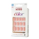 Ficha técnica e caractérísticas do produto Unhas Postiças Salon Color Curto Kiss New York Bonita