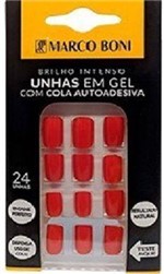 Ficha técnica e caractérísticas do produto Unhas Postiças Vermelho Claro Com Cola Auto Adesiva Marco Boni