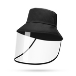 Unisex Anti-saliva à prova de poeira Bucket Hat Removível PVC Face Shield Mask Cap Protective
