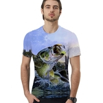 Ficha técnica e caractérísticas do produto T-shirt Unisex 3D Digital Printing Loose-fitting Tamanho Grande Rodada T-shirt Neck mangas curtas