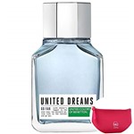 United Dreams Go Far Benetton EDT - Perfume Masculino 100ml+Beleza na Web Roxo - Nécessaire