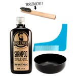 Ficha técnica e caractérísticas do produto Para Barba Shampoo + Pente Alinhador + Tigela Barbearia - Barba de Macho