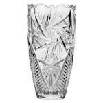 Vaso Bojudo Pinwheel Luxo Cristal Bohemia Transparente 25cm - Rojemac