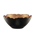 Ficha técnica e caractérísticas do produto Vaso Centro de Mesa Decorativo Ceramica Preto/Cobre 6192 Mart Collection