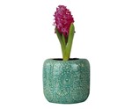 Ficha técnica e caractérísticas do produto Vaso Ceramica 15.5X15.5X14.5 Embossed Flowers Verde Urban