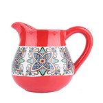 Ficha técnica e caractérísticas do produto Vaso Ceramica Jar Floral Vintage Vermelhor Peq