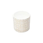 Ficha técnica e caractérísticas do produto Vaso Cerâmica Royal Flowers Branco e Dorado - Urban