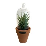 Ficha técnica e caractérísticas do produto Vaso com Tampa Vidro Candelabra Urban Cactus Laranja e Verde